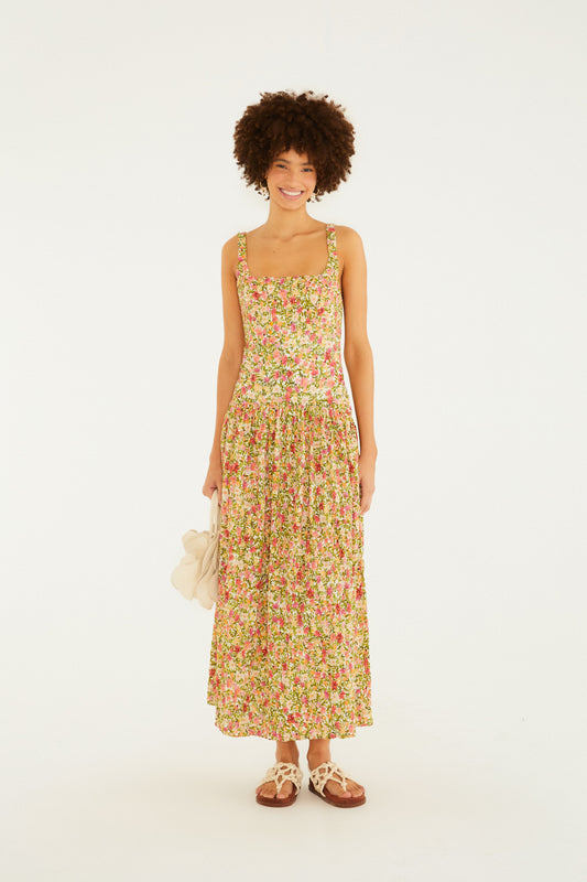 Vestido Cropped Estampado Flor De Fruta