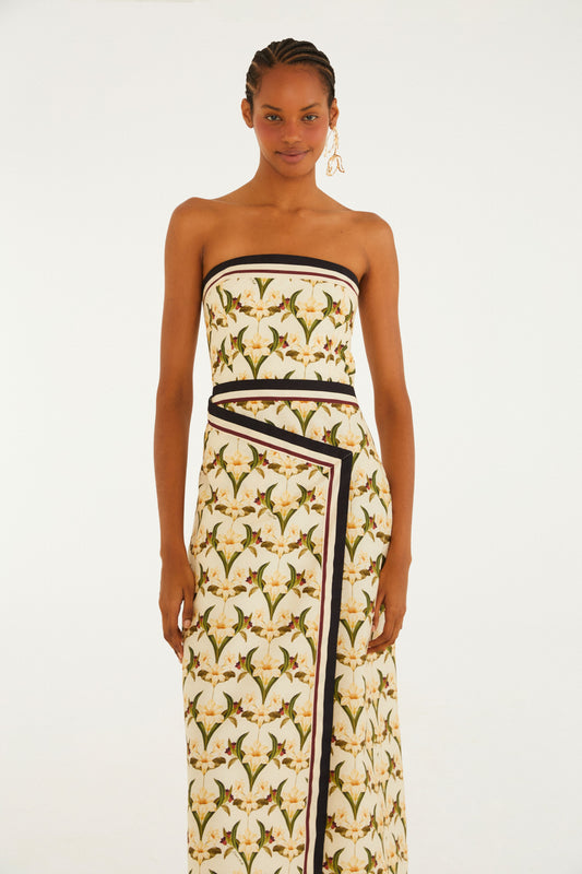 Vestido Cropped Estampado Lenço Polina