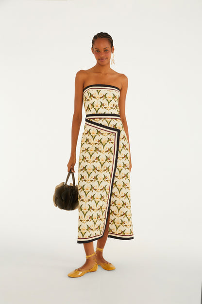 Vestido Cropped Estampado Lenço Polina