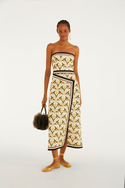 Vestido Cropped Estampado Lenço Polina