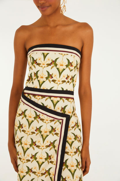 Vestido Cropped Estampado Lenço Polina