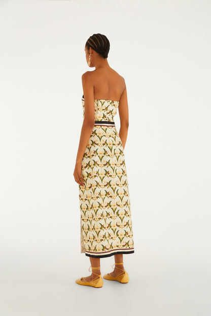 Vestido Cropped Estampado Lenço Polina