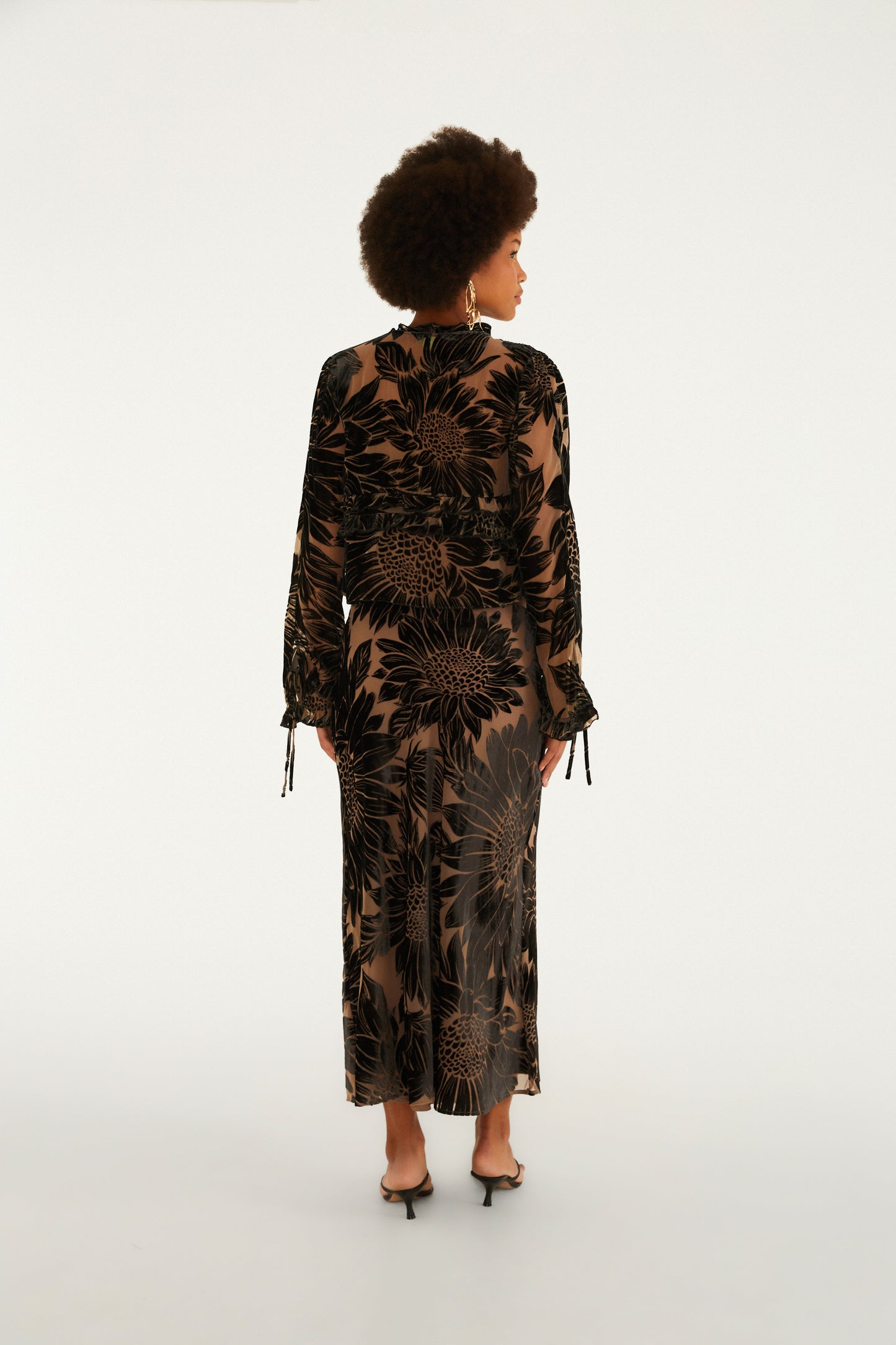 Falda  Midi Estampada Devore Lia Flor