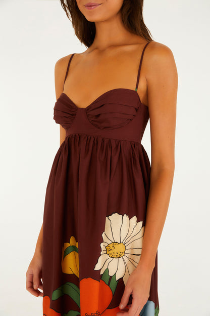 Vestido Cropped Estampado Floral Bucólico
