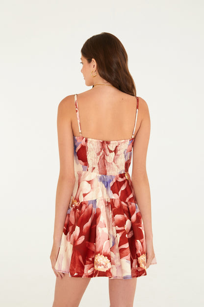 Vestido Corto Estampado Floral Doce