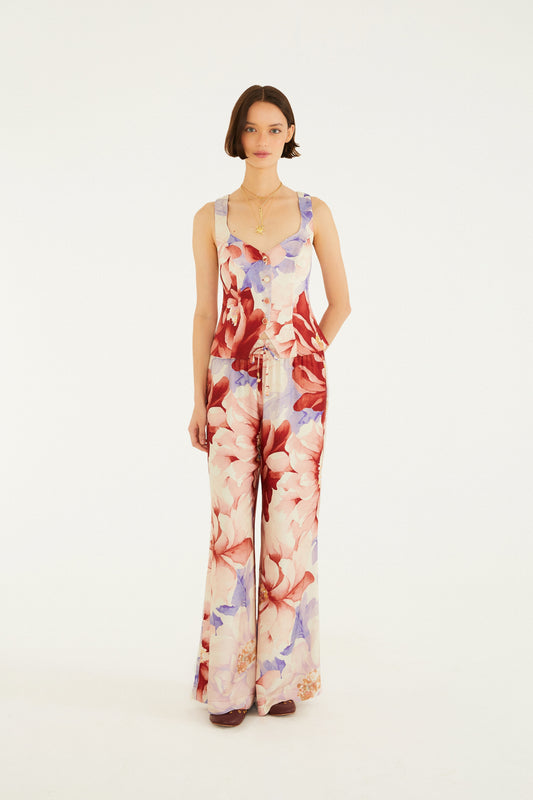 Blusa Colete Estampada Floral Doce