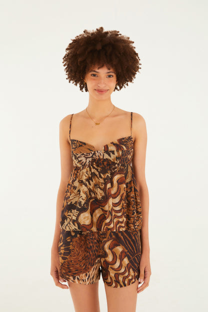 Blusa Estampada Camu