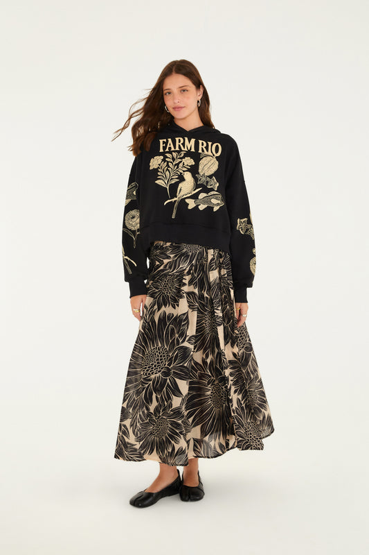Falda Larga Estampada Lia Flor