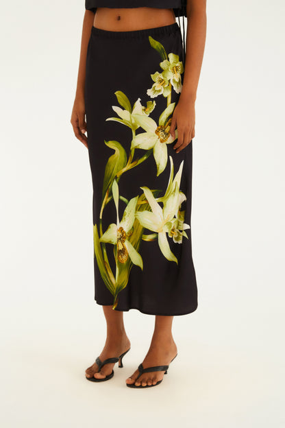 Falda Estampada Floral Orquídea