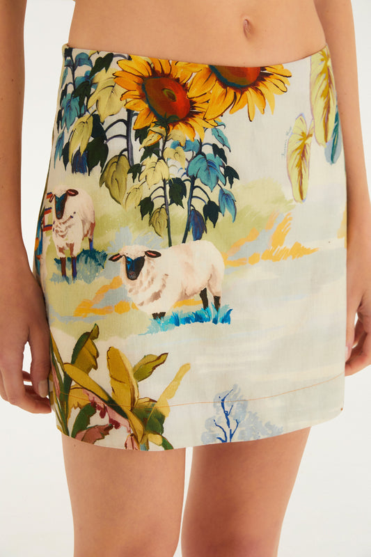 Short Saia Estampado Fazenda