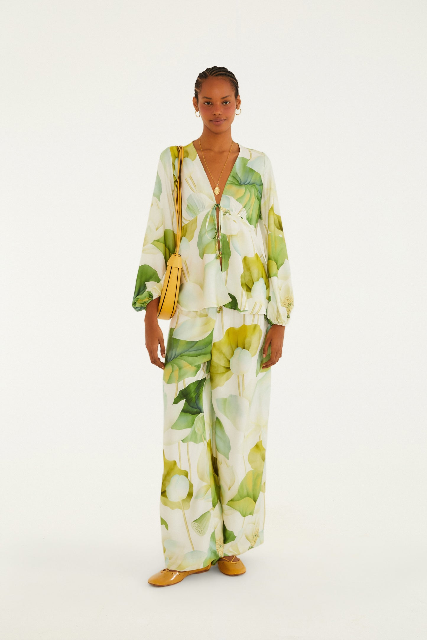 Pantalón Estampada Flor De Lótus