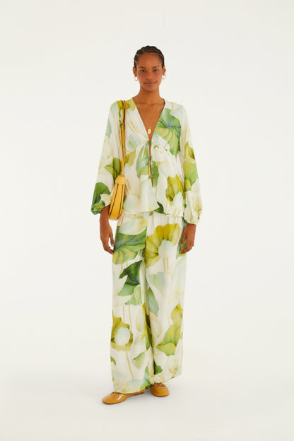 Pantalón Estampada Flor De Lótus