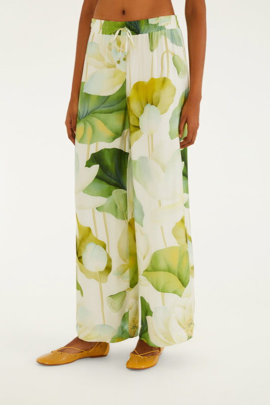 Pantalón Estampada Flor De Lótus