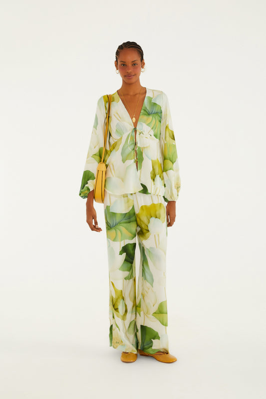 Blusa Estampada Flor De Lótus