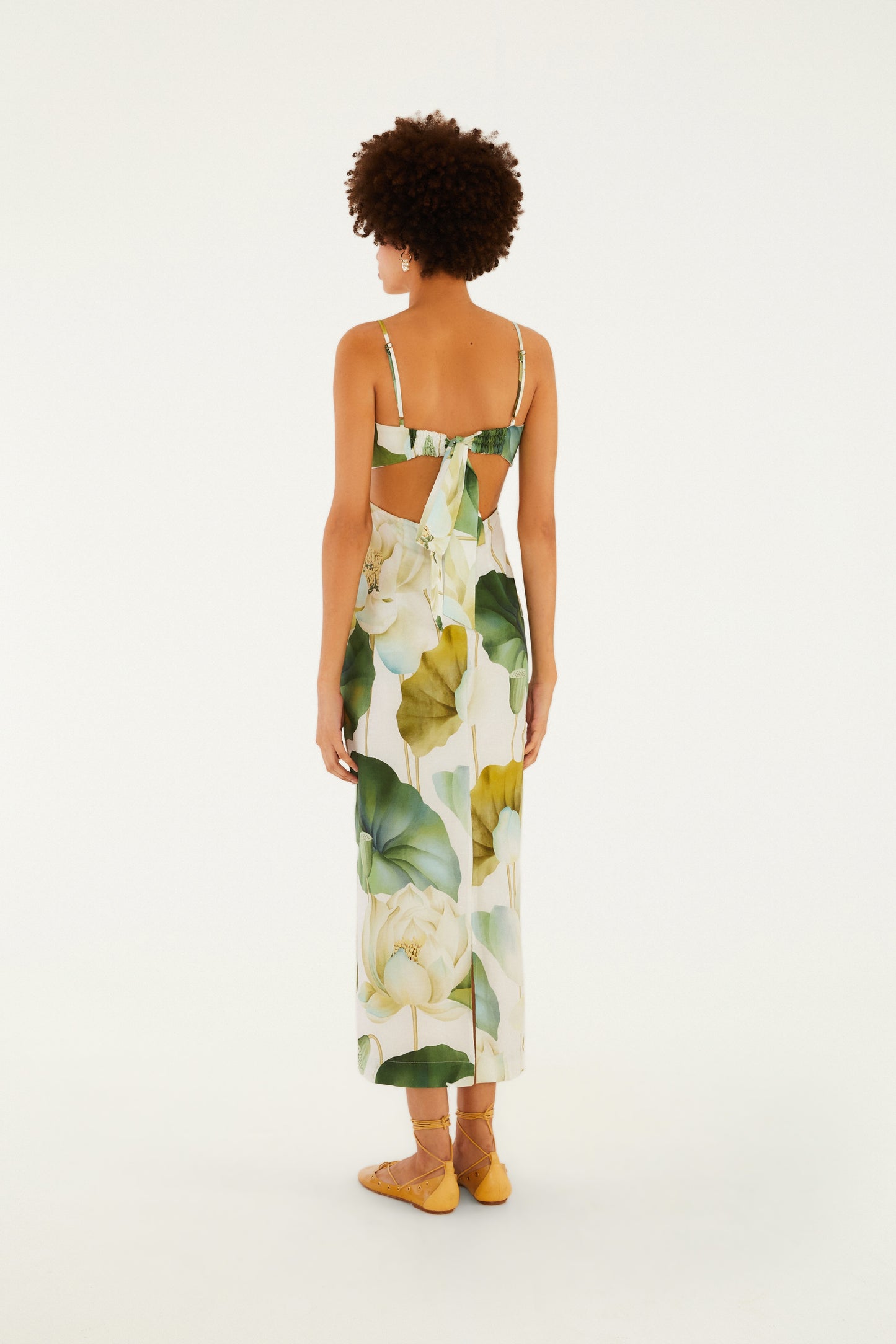 Vestido Largo Estampado Flor De Lótus