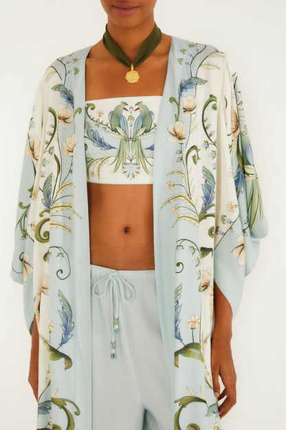Kimono Maxi Estampado Milena