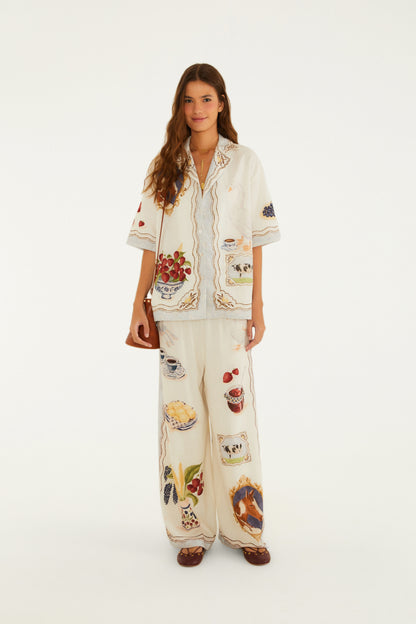 Pantalón Reta Estampada Café Da Manhã