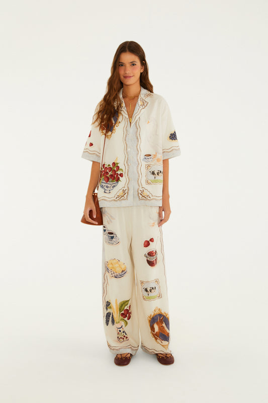 Pantalón Reta Estampada Café Da Manhã