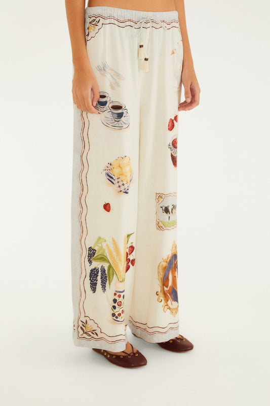Pantalón Reta Estampada Café Da Manhã