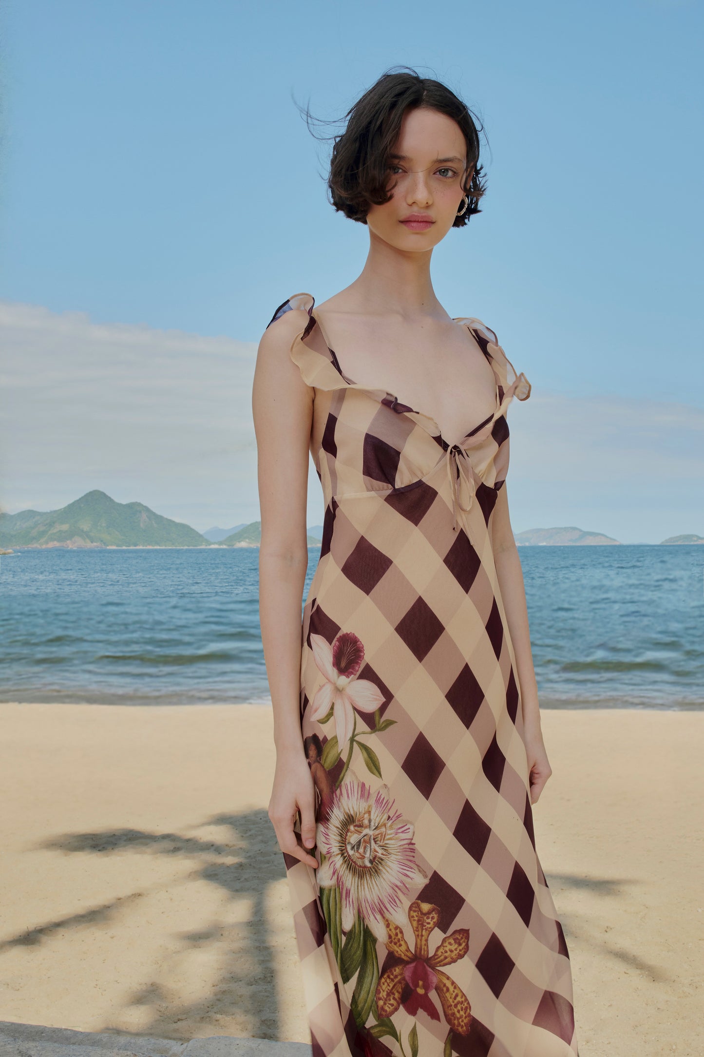 Vestido Midi Xadrez Romântico