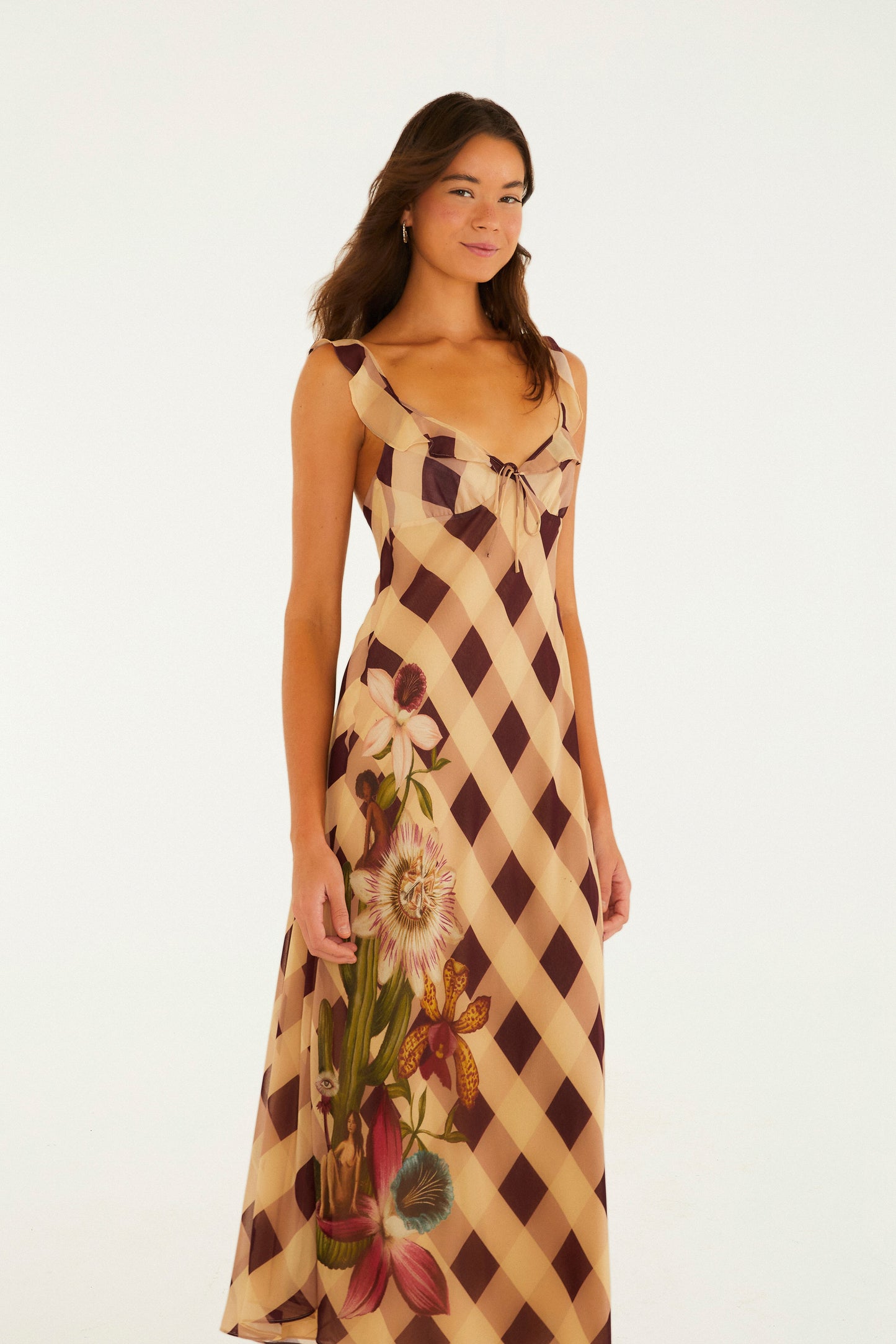 Vestido Midi Xadrez Romântico