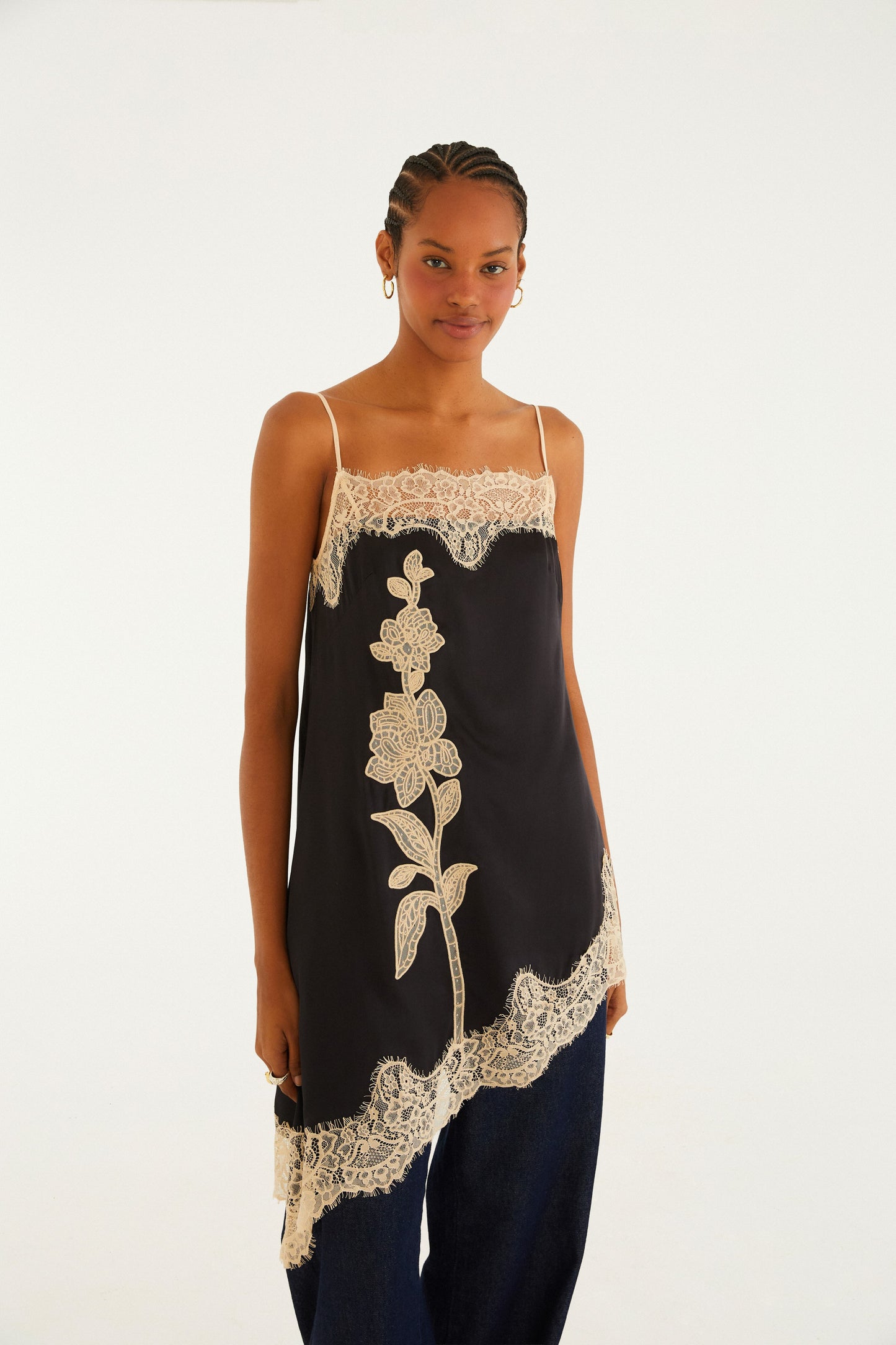 Túnica Artesanal Floral Renda