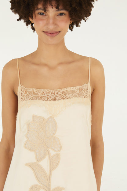 Túnica Artesanal Floral Renda