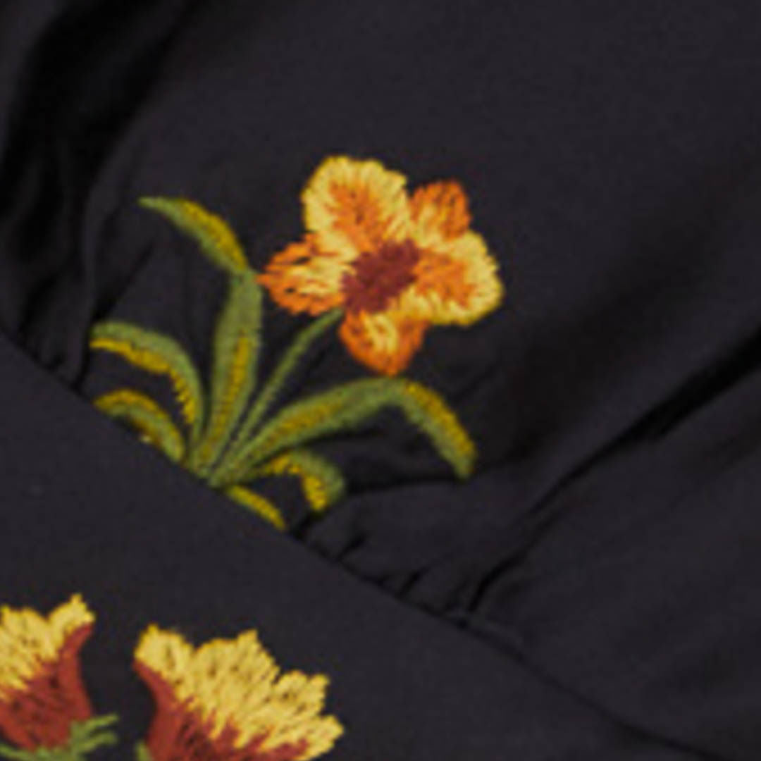 Vestido Cetim Bordado Selva