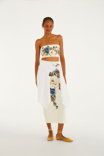 Falda Midi Reta Estampada Ana Clara