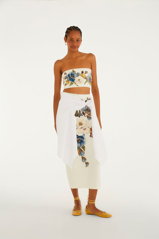 Falda Midi Reta Estampada Ana Clara