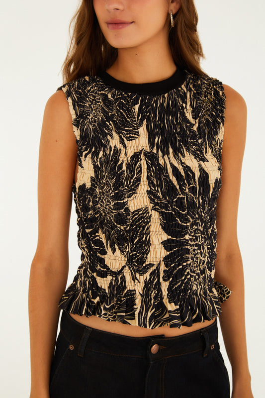 Blusa Lastex Estampada Lia Flor