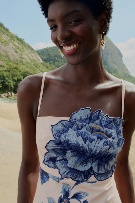 Vestido Cropped Estampado Nara Floral