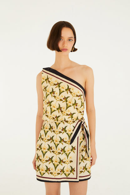 Vestido Corto Estampado Lenço Polina