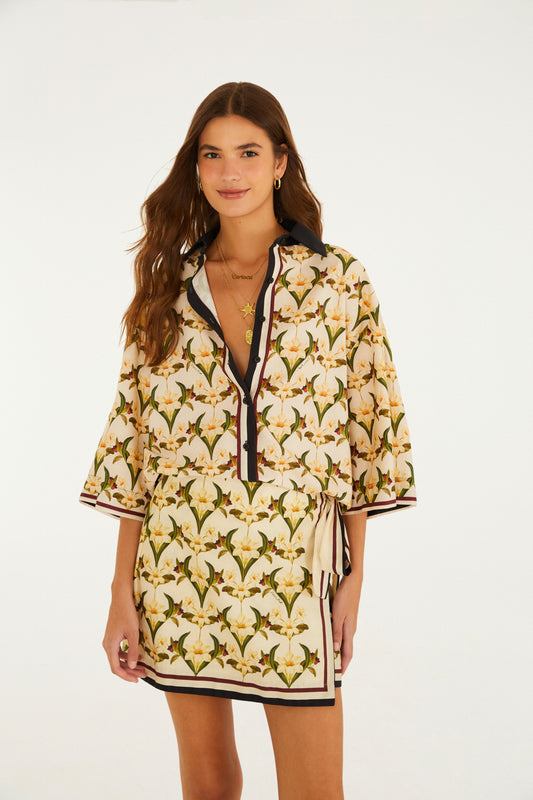 Camisa Estampada Lenço Polina