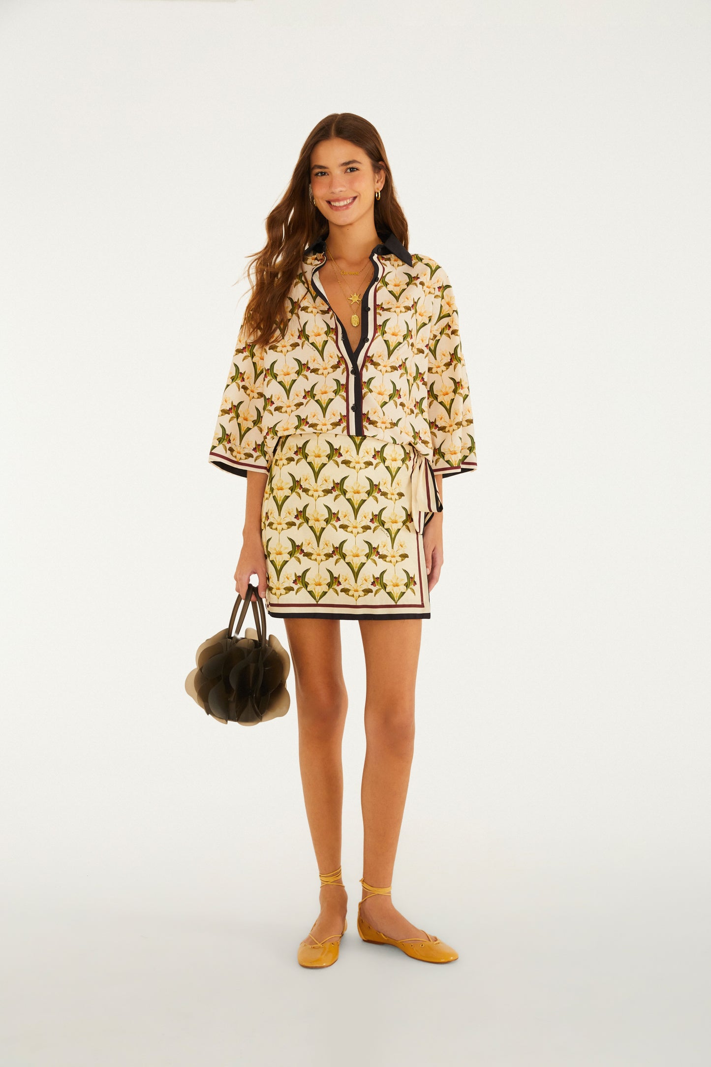 Camisa Estampada Lenço Polina