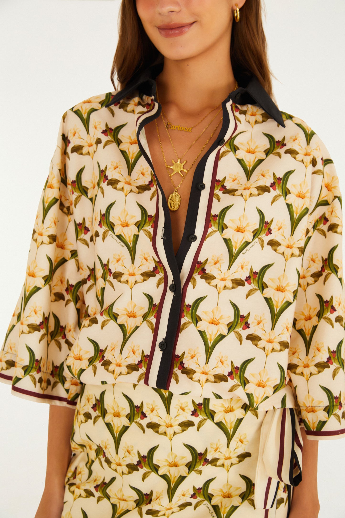 Camisa Estampada Lenço Polina