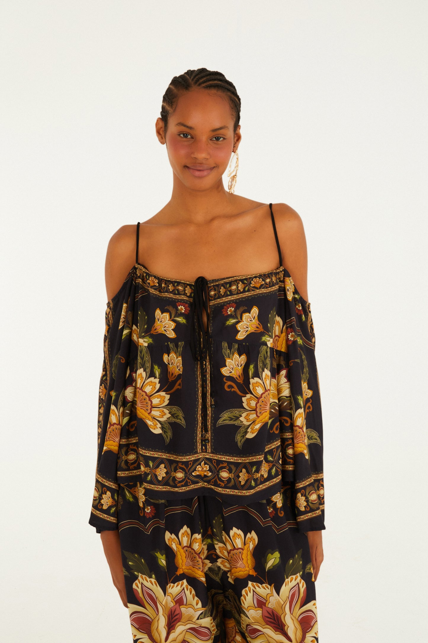 Blusa Estampada Jardim Majestoso