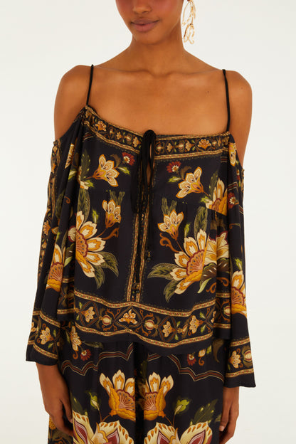Blusa Estampada Jardim Majestoso