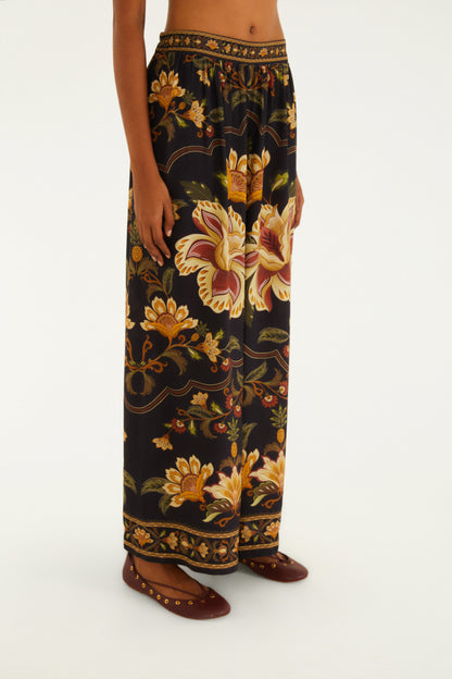Pantalón Estampada Jardim Majestoso