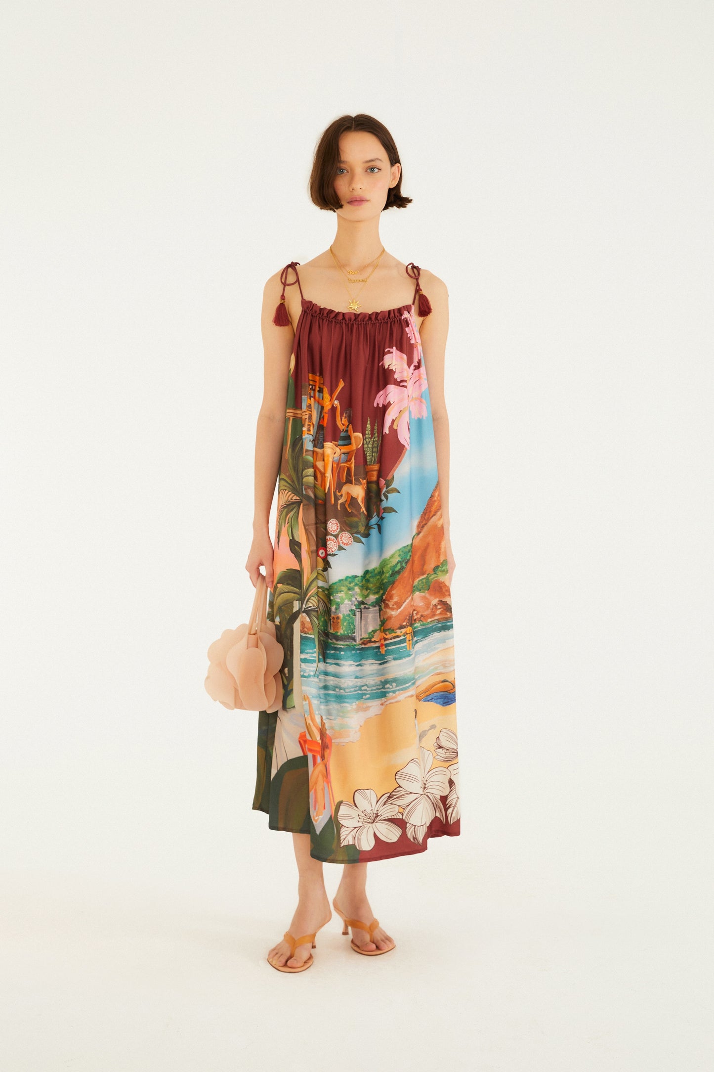 Vestido Largo Estampado Lenços Cariocas