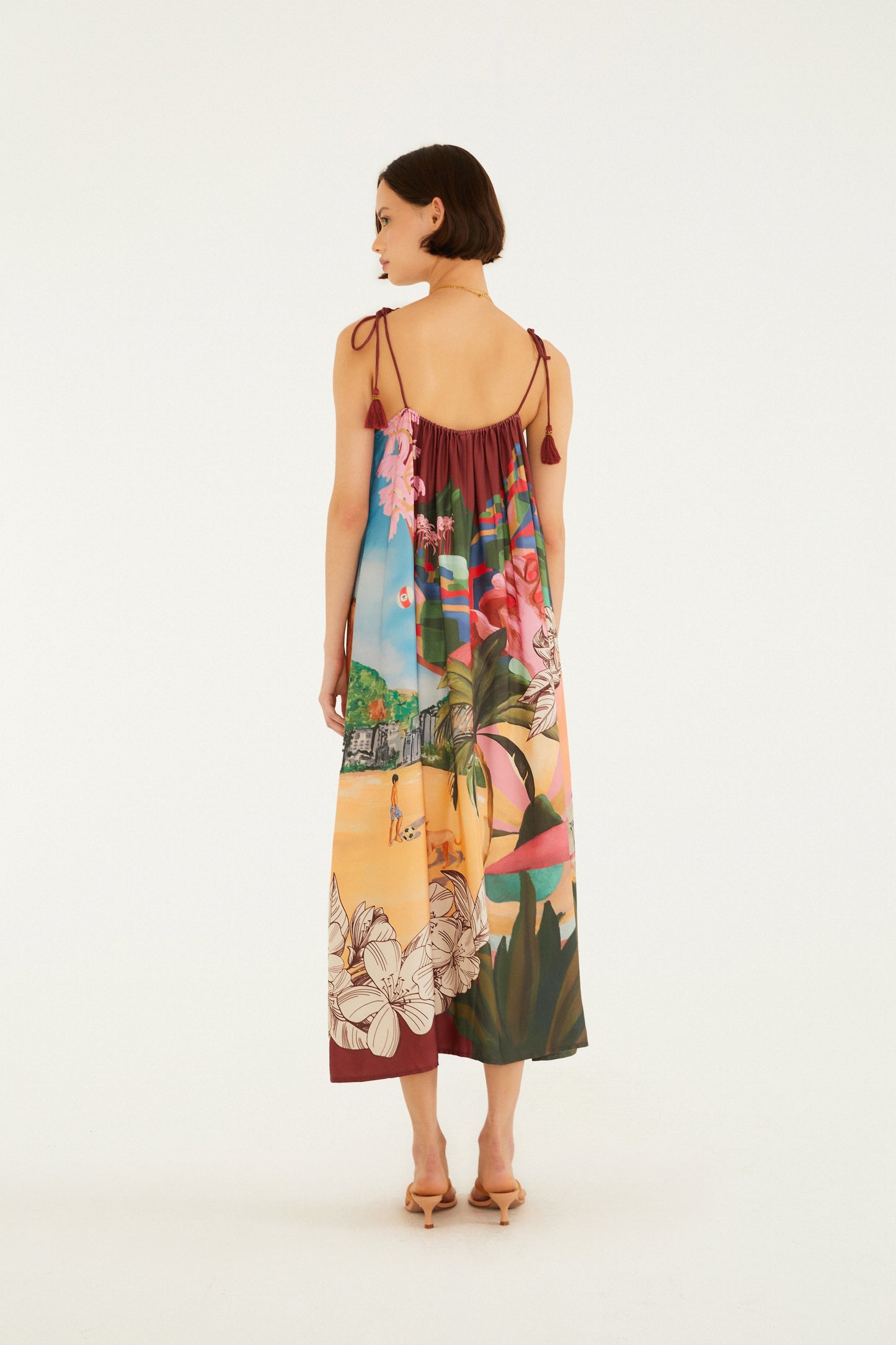 Vestido Largo Estampado Lenços Cariocas