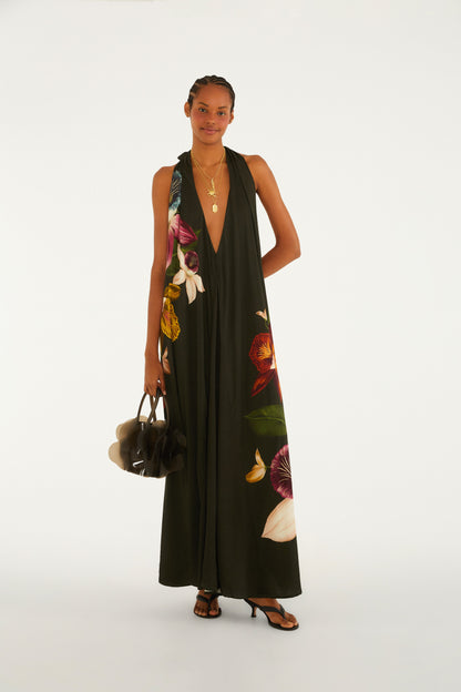 Jumpsuit Palazzo Estampado Maxi Orquídeas