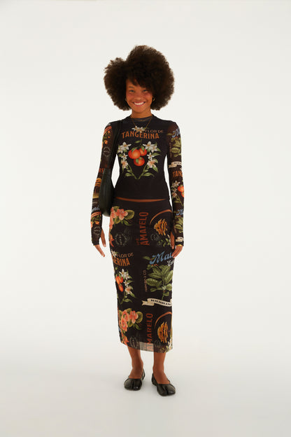 Blusa Tule Estampada Selos Do Brasil