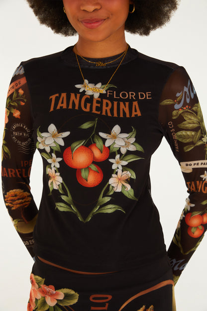 Blusa Tule Estampada Selos Do Brasil