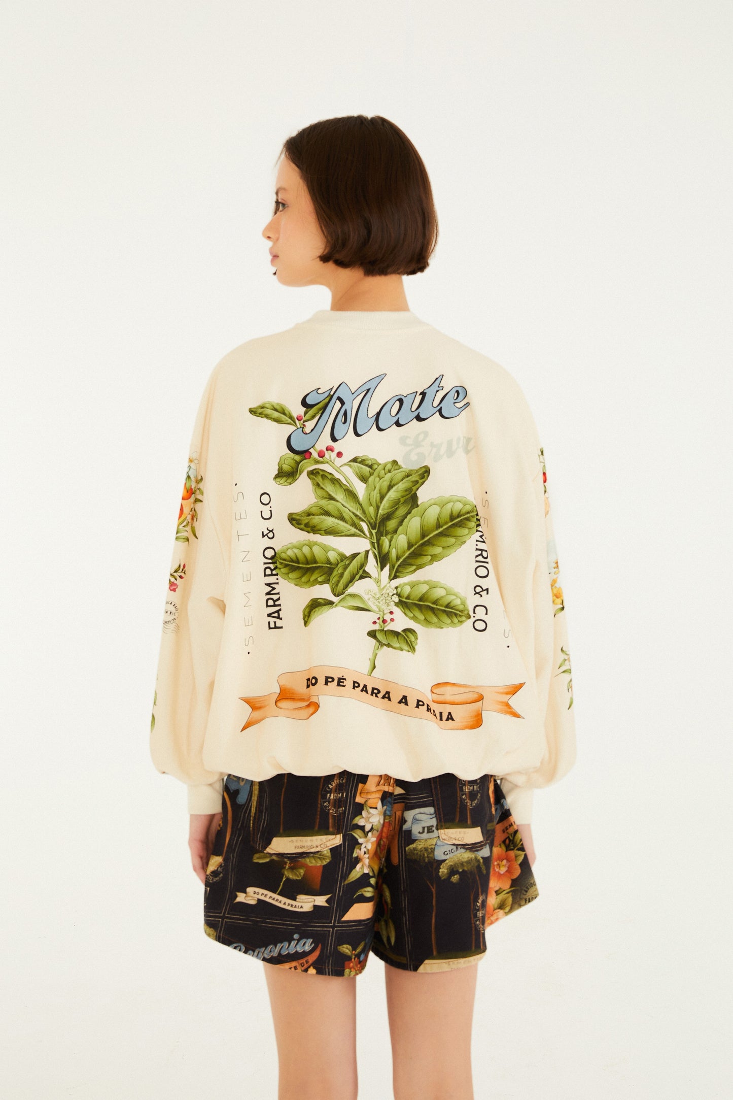 Casaco Balonê Estampado Selos Do Brasil