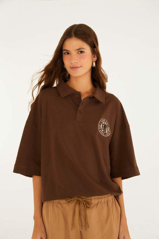 T-Shirt Polo Oversize Bordada