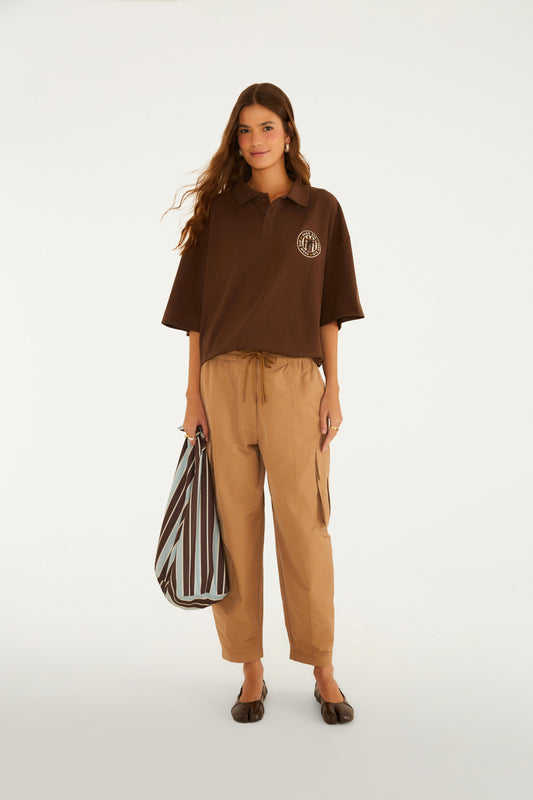 T-Shirt Polo Oversize Bordada