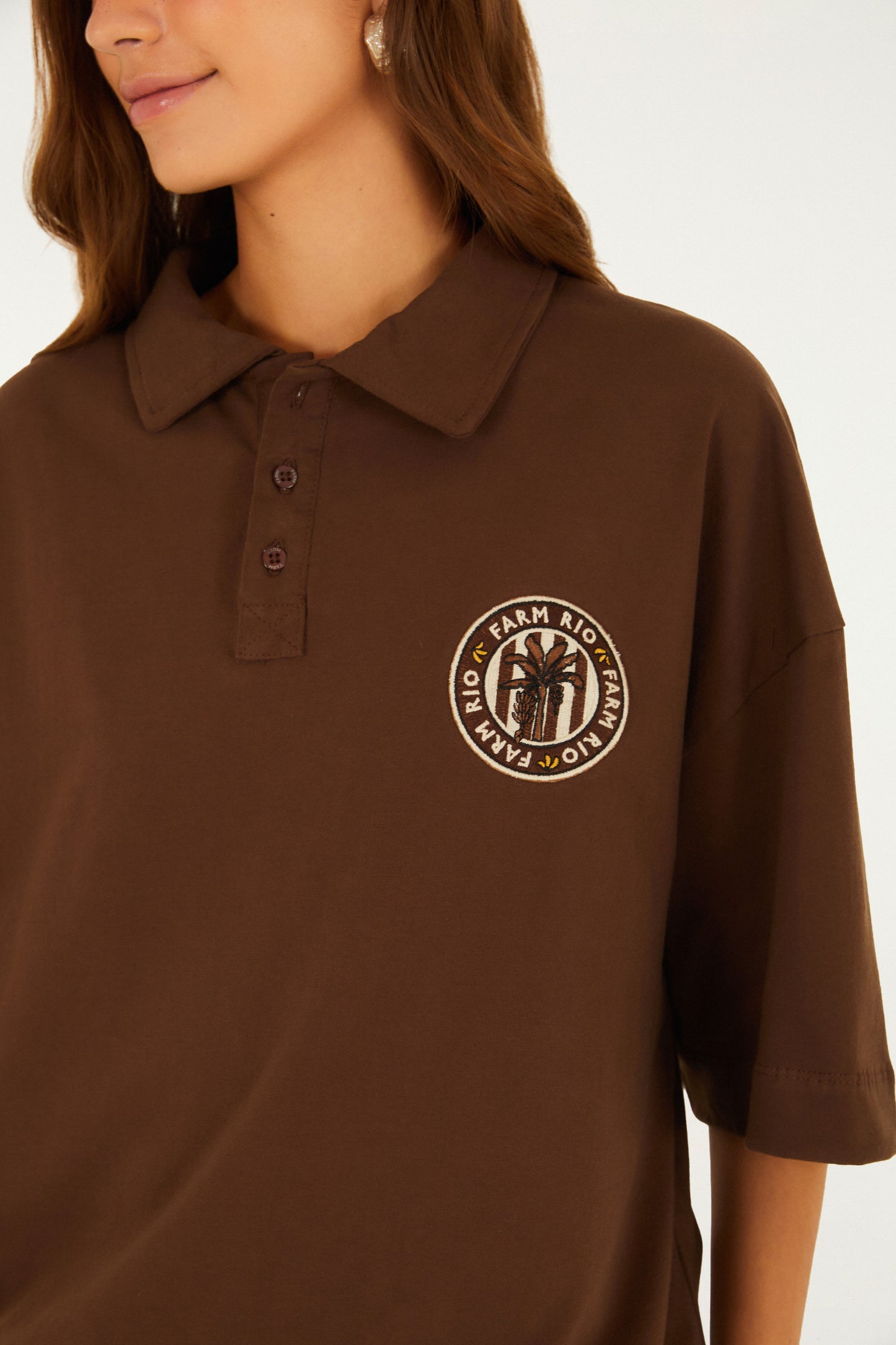 T-Shirt Polo Oversize Bordada