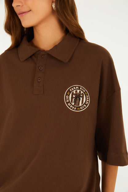 T-Shirt Polo Oversize Bordada