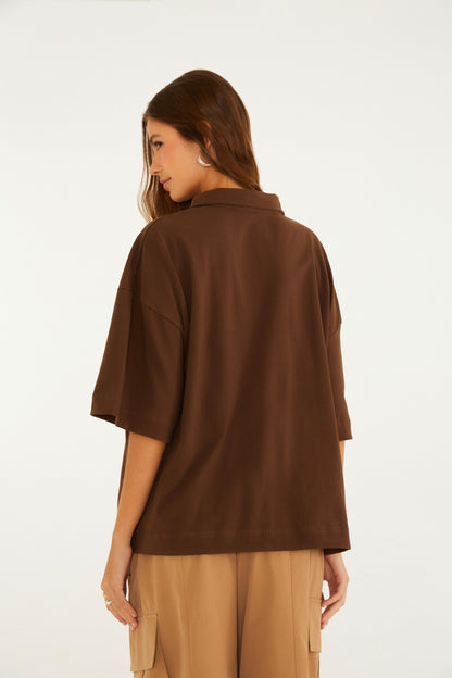 T-Shirt Polo Oversize Bordada